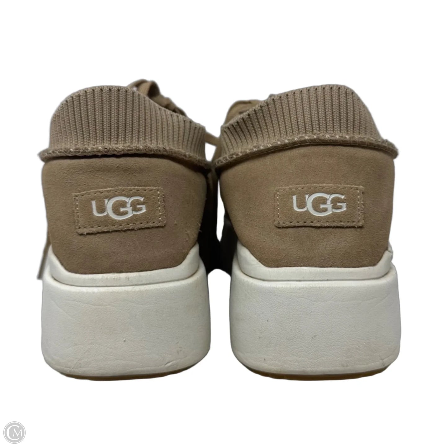 E-Z Duzzit Lace Platform Sneakers Designer By Ugg In Tan, Size: 9.5