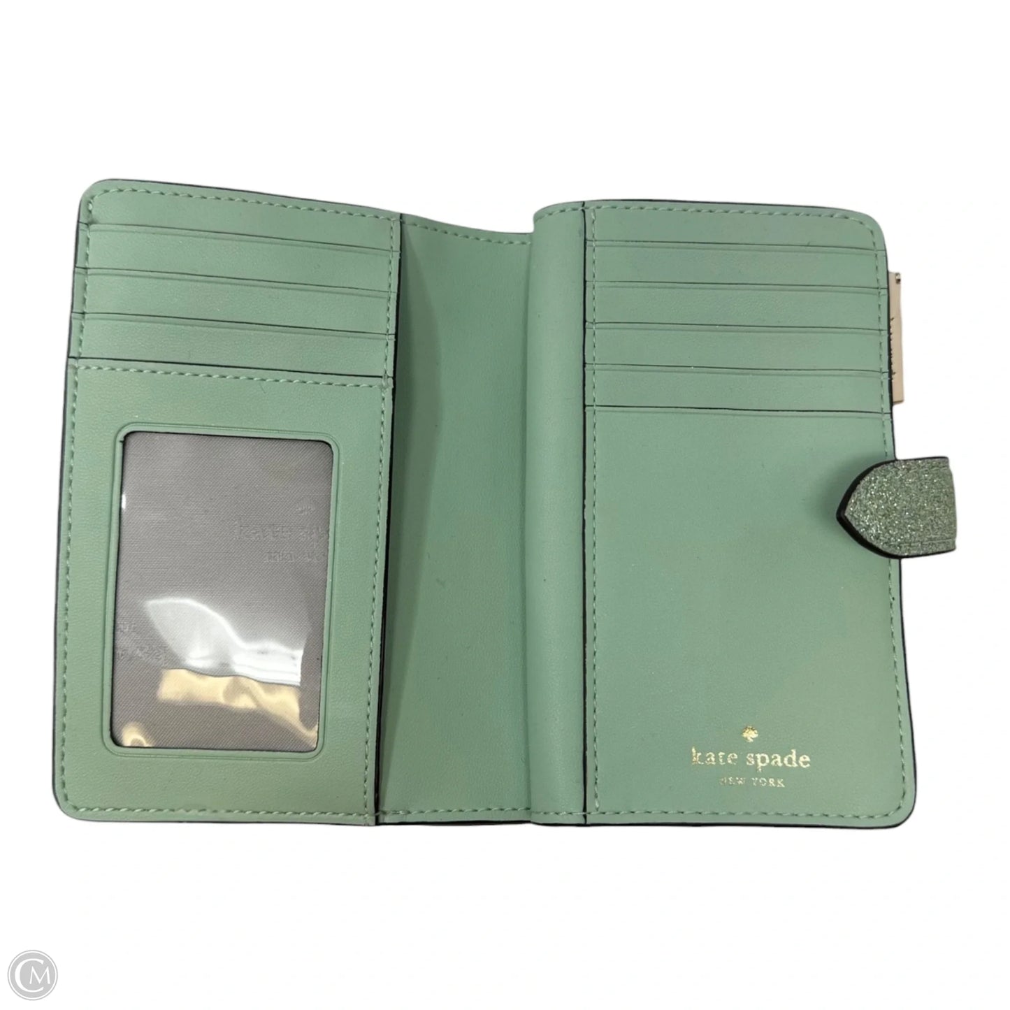Kenzie Glitter Compact Wallet Designer By Kate Spade, Size: Small