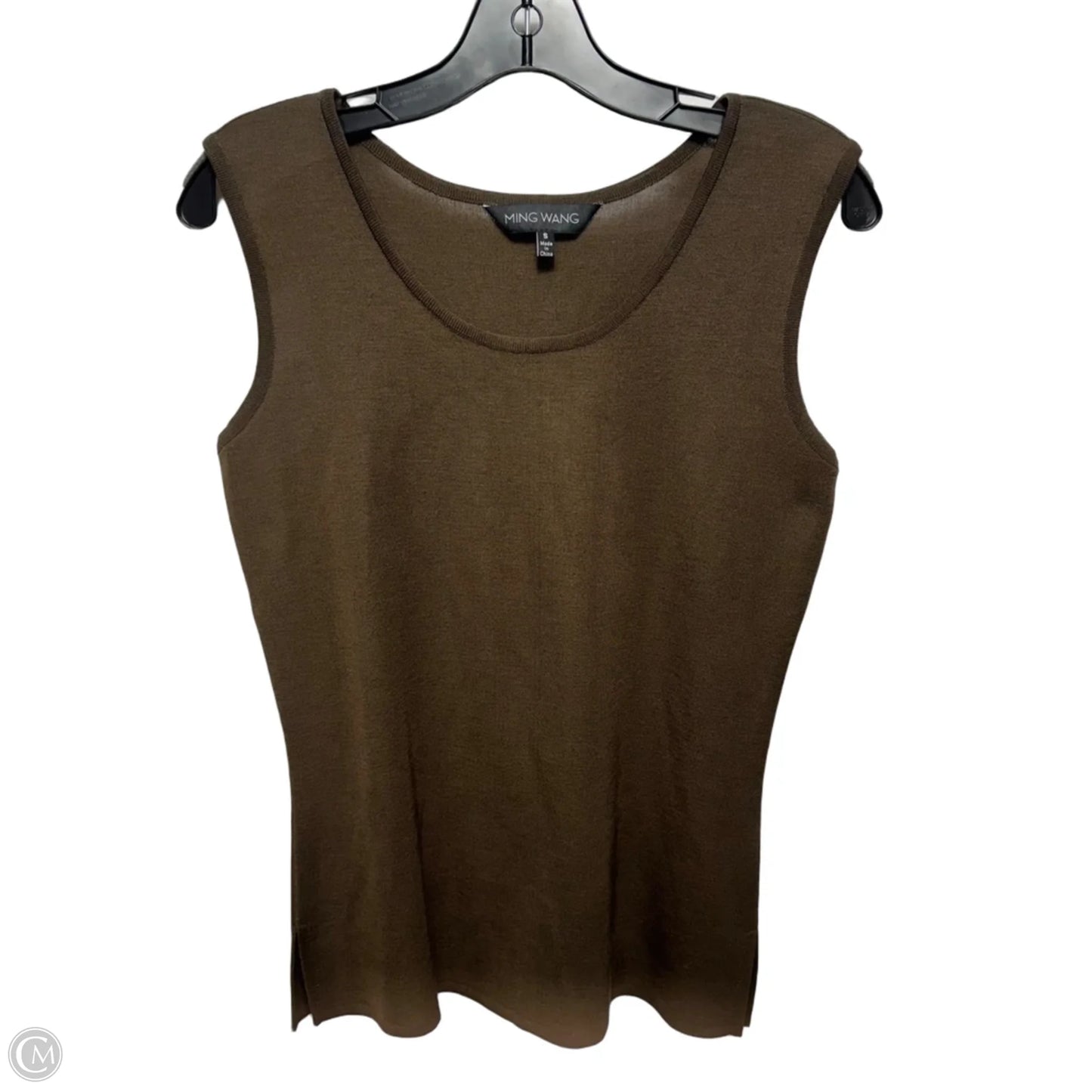 Knit Top Sleeveless By Ming Wang In Brown, Size: S