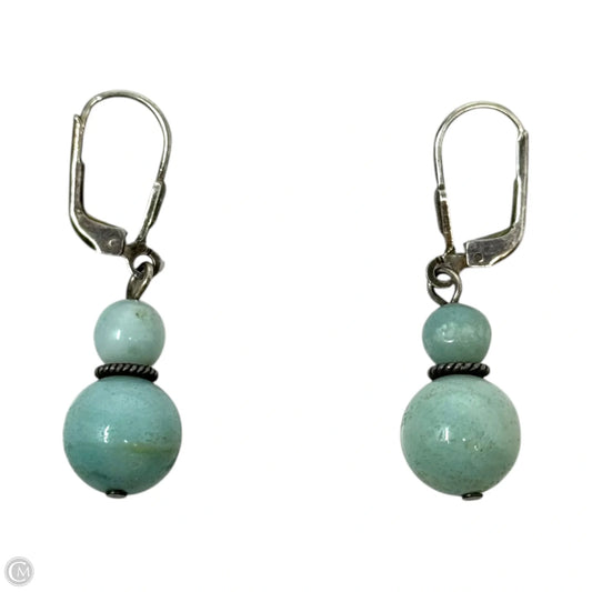 Amazonite Bead & Sterling Clasp Dangle Earrings