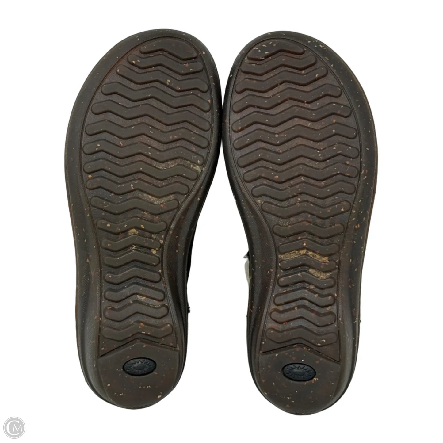 Bettey Black Suede Shearling Clog Slippers Designer By Ugg In Black & Cream, Size: 8