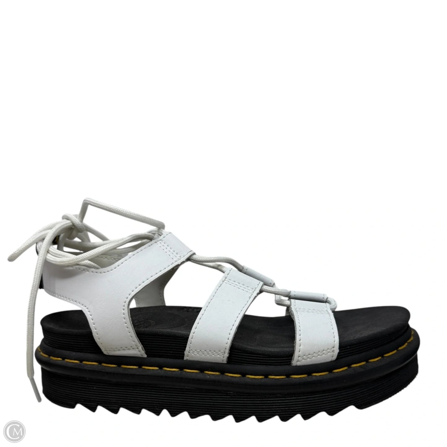 Nartilla Leather Gladiator Platform Sandals Designer By Dr Martens In White, Size: 7