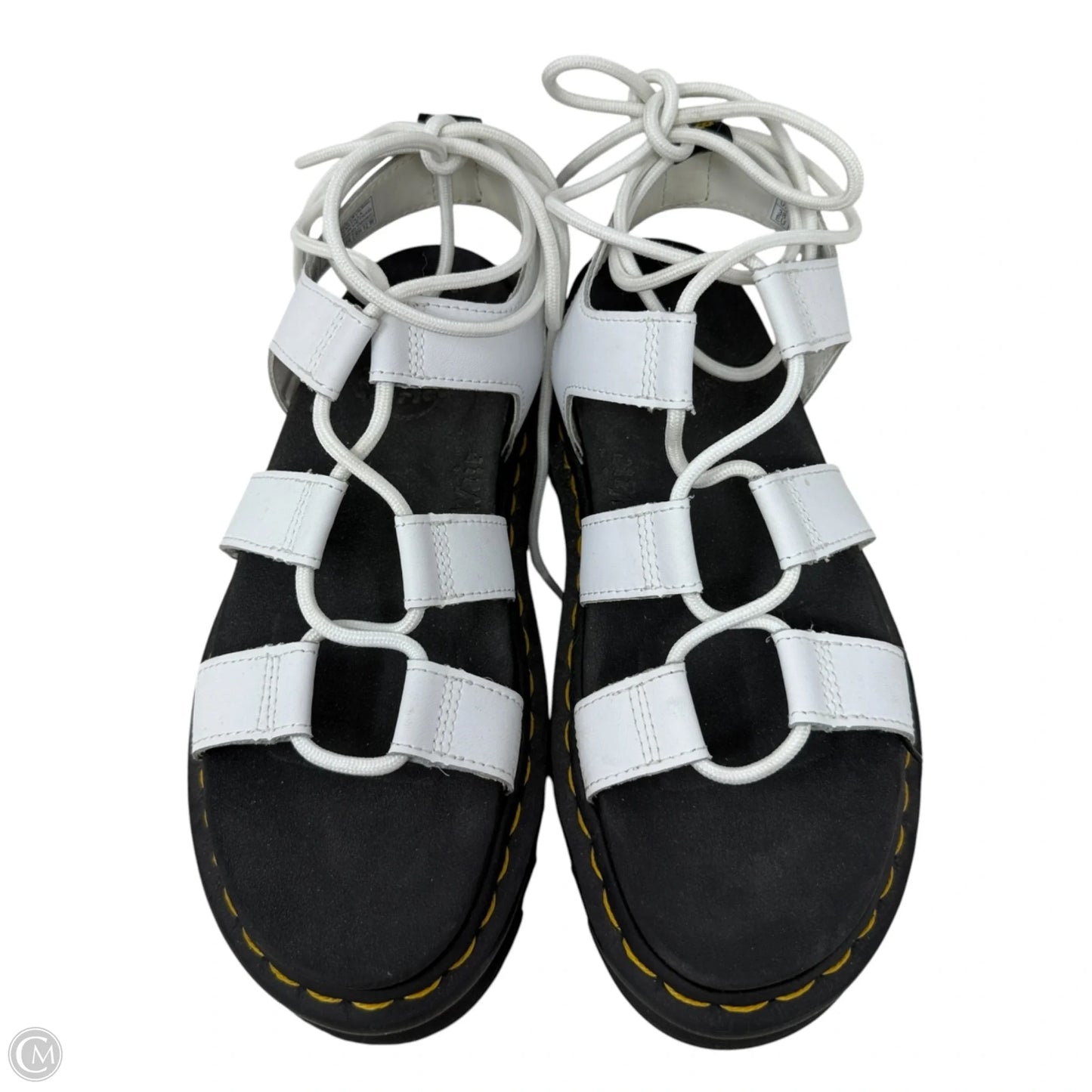 Nartilla Leather Gladiator Platform Sandals Designer By Dr Martens In White, Size: 7