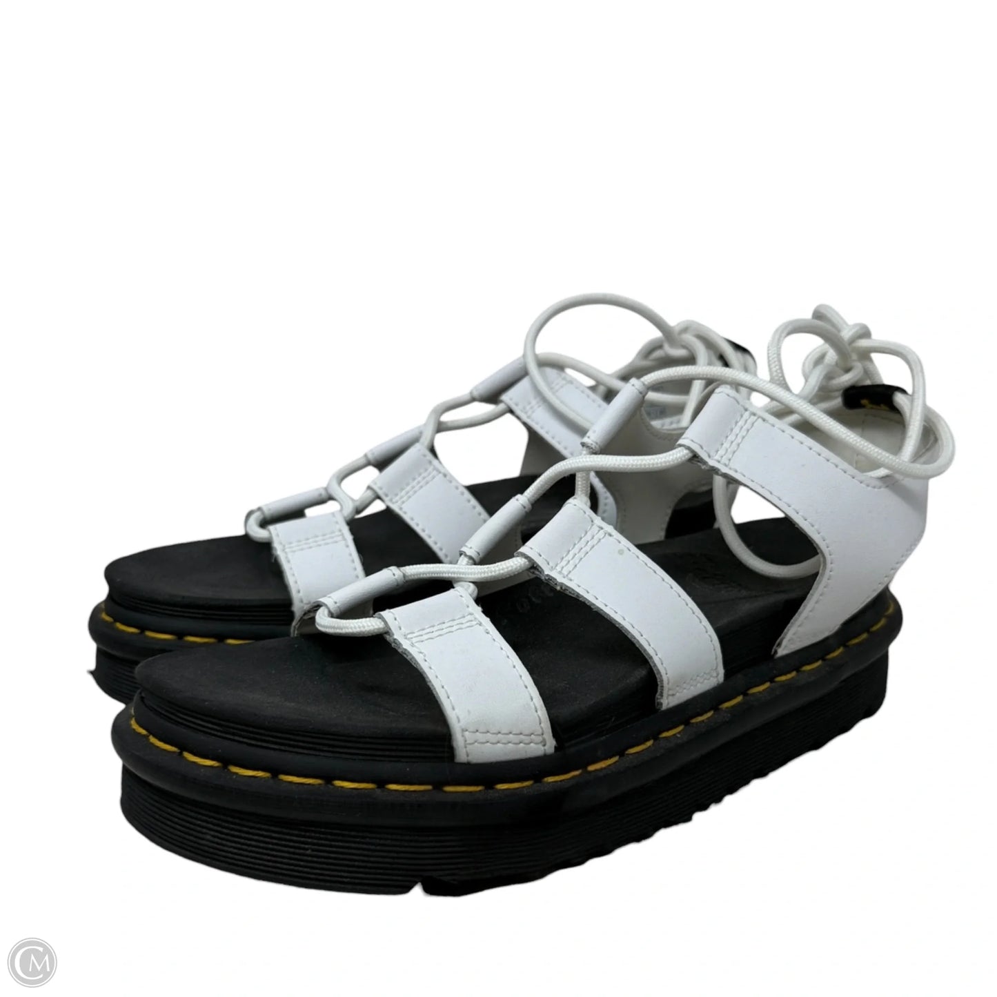 Nartilla Leather Gladiator Platform Sandals Designer By Dr Martens In White, Size: 7