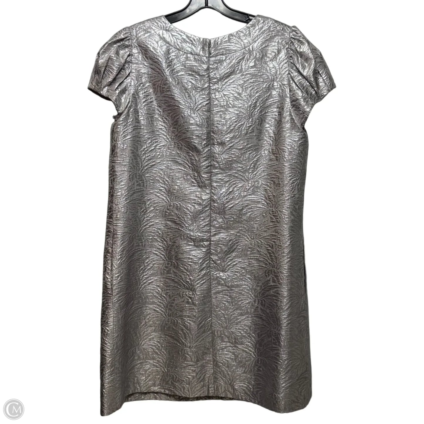 Metallic Jacquard Mini Dress By Ali Ro In Silver, Size: 12
