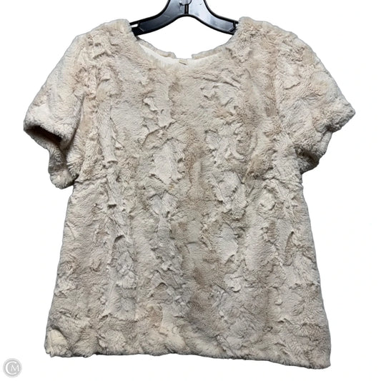 Top Short Sleeve By Anthropologie In Cream, Size: L