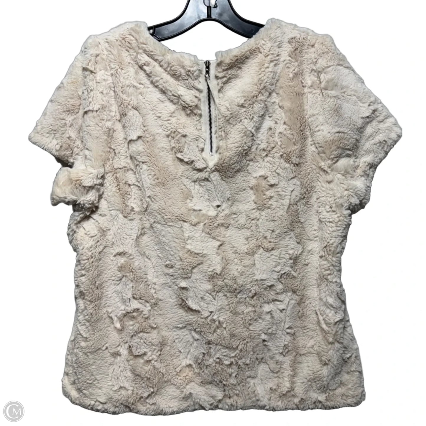 Top Short Sleeve By Anthropologie In Cream, Size: L
