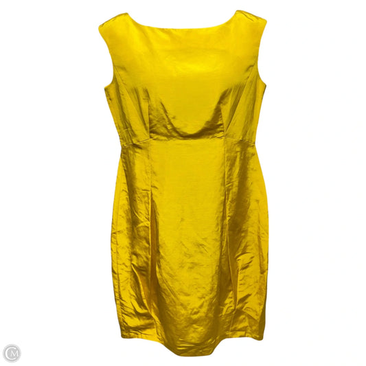 Linen Blend Dress Designer By Lafayette 148 In Yellow, Size: 12