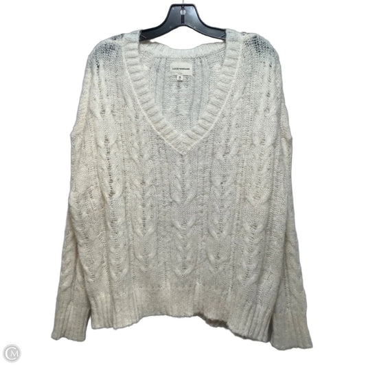 Sweater By Lucky Brand In Cream, Size: Xxl