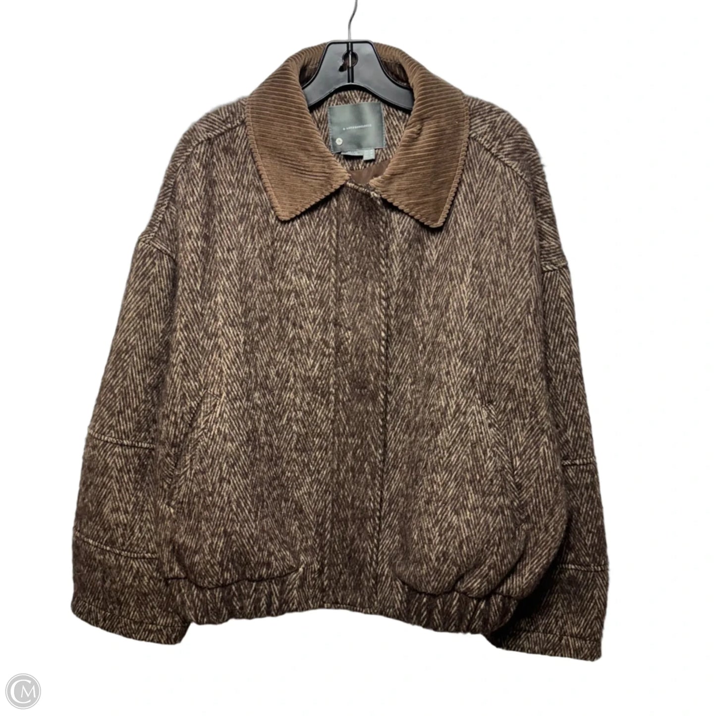 Herringbone Cord Bomber Jacket, By Anthropologie In Brown, Size: 10