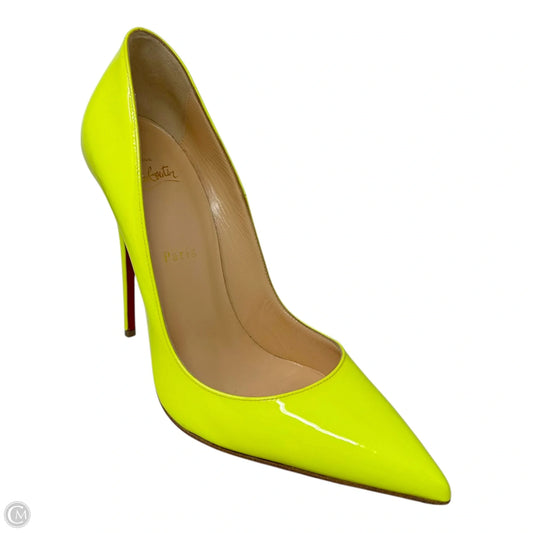 So Kate 120 Patent Leather Pumps Luxury Designer By Christian Louboutin In Yellow, Size: 39.5