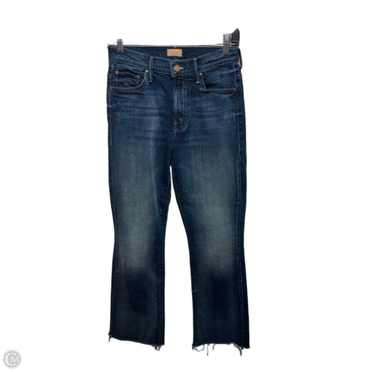 The Cider Crop Fray Jeans Designer By Mother In Blue Denim, Size: 4/27