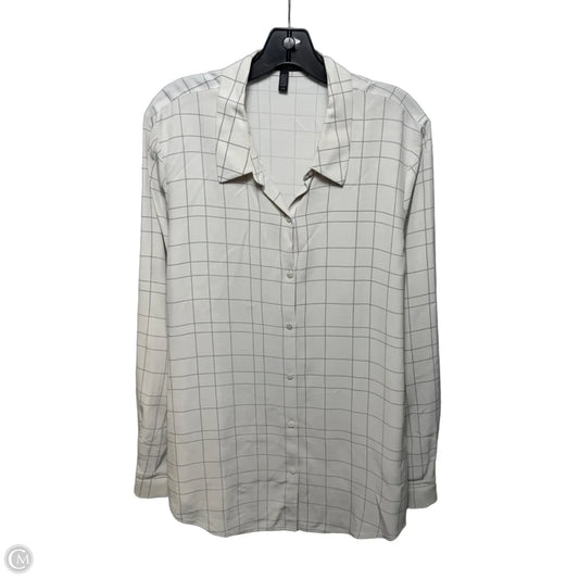 Top Long Sleeve By Eileen Fisher In Checkered Pattern, Size: L