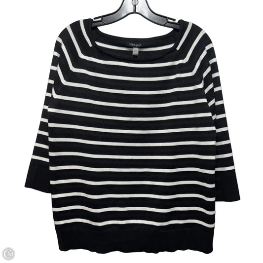 Sweater By Cable And Gauge In Black & White, Size: L