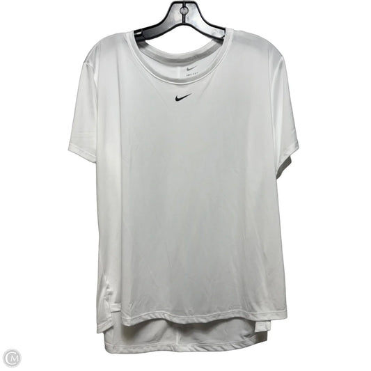 Athletic Top Short Sleeve By Nike In White, Size: Xl