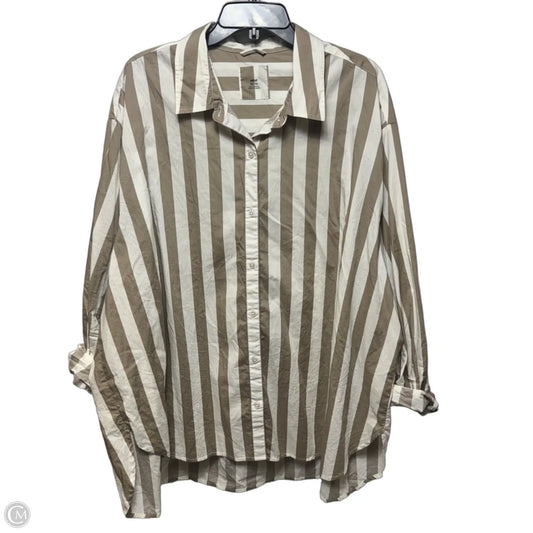 Top Long Sleeve By Aerie In Striped Pattern, Size: Xxl