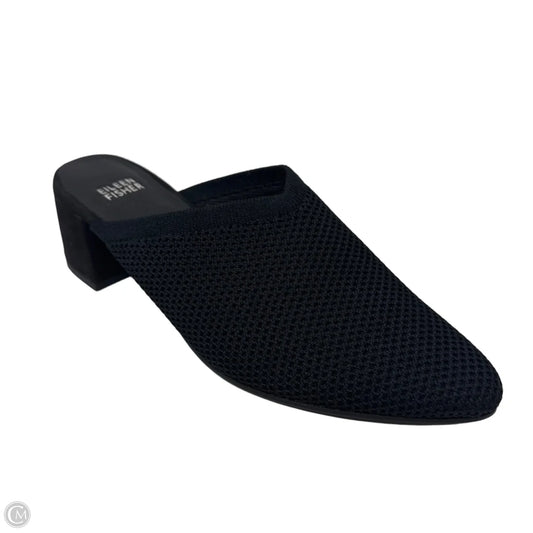 Knit Block Heel Mules Shoes By Eileen Fisher In Black, Size: 8