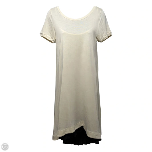 Pleated Hem Slip T Shirt Dress Designer By See By Chloe In Cream, Size: 6