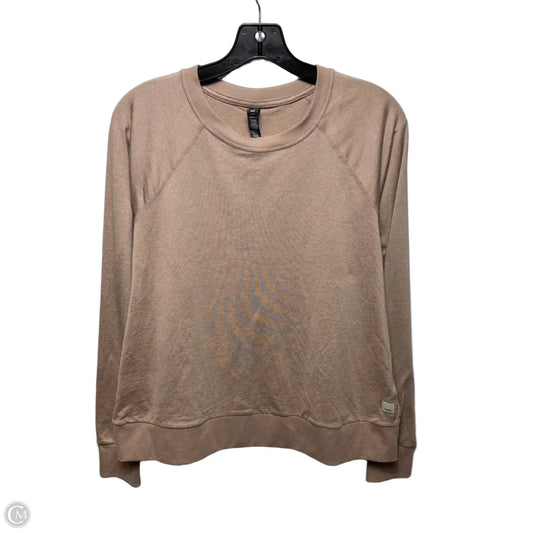 Athletic Top Long Sleeve Crewneck By Vuori In Tan, Size: M