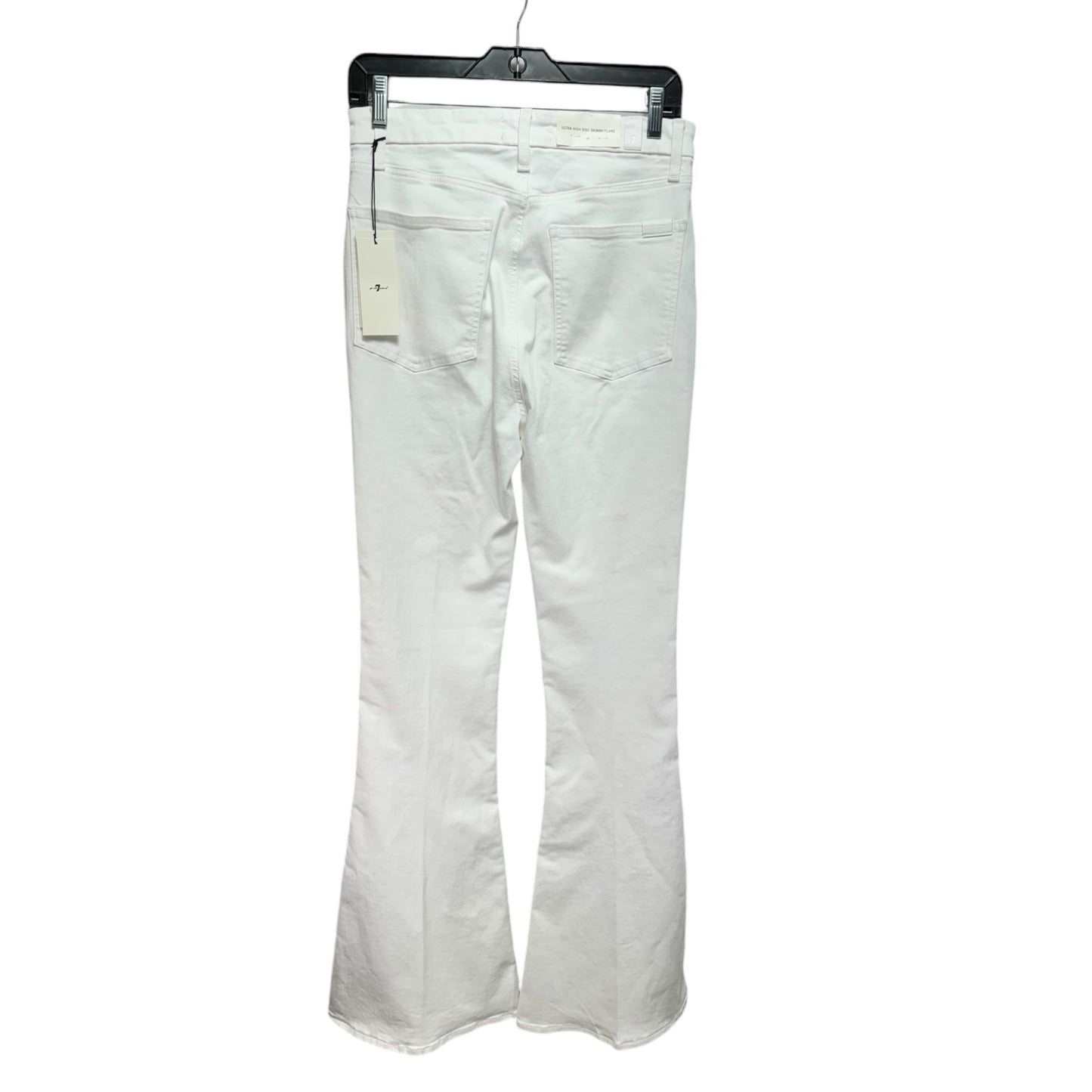 Ultra High Rise Skinny Flare Jeans By 7 For All Mankind In White, Size: 10