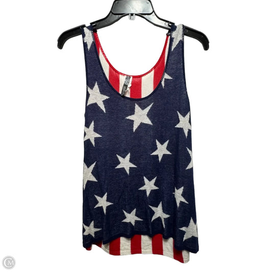 Top Sleeveless By Debut In Blue & Red & White, Size: M