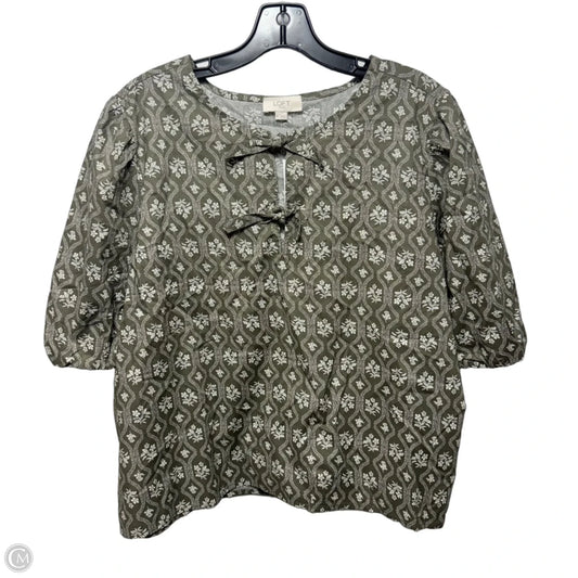 Bow Top Short Sleeve By Ann Taylor In Grey & White, Size: Xl