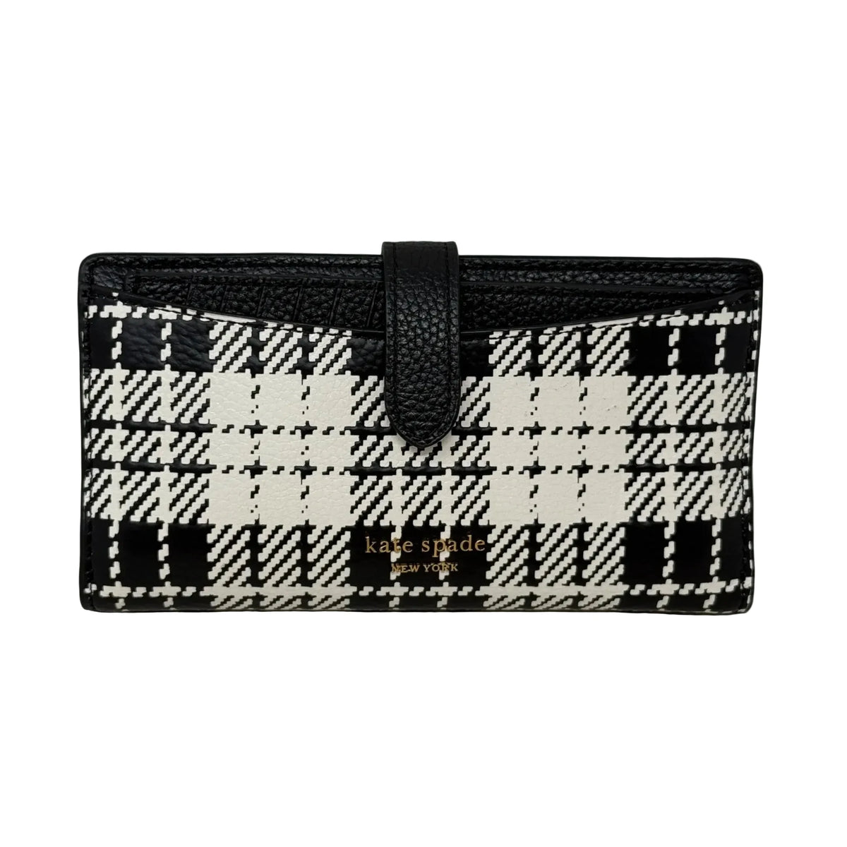 Hudson Bifold Wallet In Posh Plaid Designer By Kate Spade, Size: Large