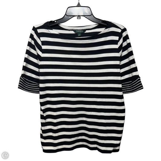 Top Short Sleeve By Lauren By Ralph Lauren In Striped Pattern, Size: 1x