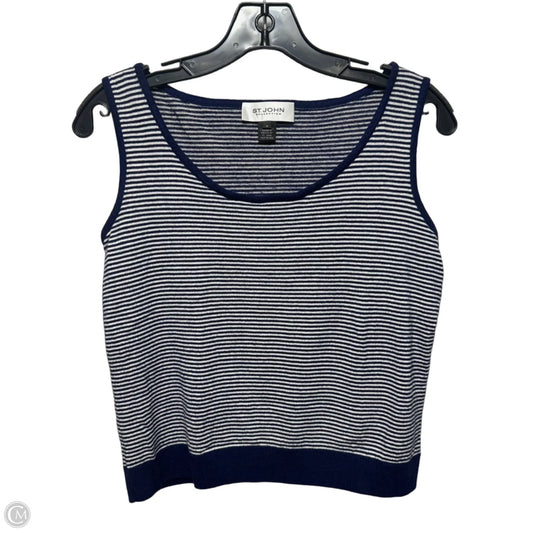 Knit Tank Top Sleeveless Luxury Designer By St John Collection In Striped Pattern, Size: M