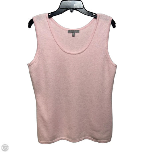 Cashmere Sweater Tank Designer By Neiman Marcus In Pink, Size: Xl
