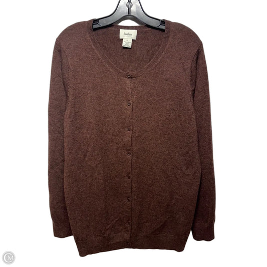 Cashmere Sweater Cardigan Designer By Neiman Marcus In Brown, Size: 1x