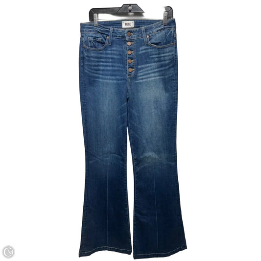 Jeans Flared By Paige In Blue Denim, Size: 12/31