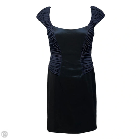 Ruched Cap Sleeve Cocktail Dress Designer By Tadashi Shoji In Navy, Size: 8