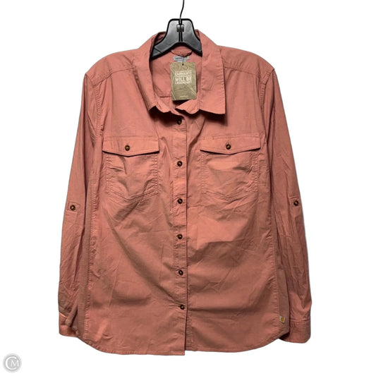 Top Long Sleeve By Carhartt In Orange, Size: Xl