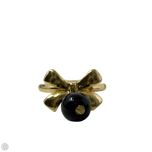 Gold Tone Bow Ring With Black Dangle Ball By Clothes Mentor, Size: 5.5