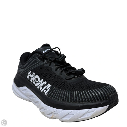 One One Bondi 7 Running Shoes By Hoka In Black & White, Size: 9.5