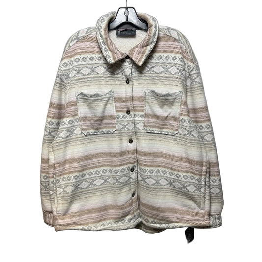 Fleece Jacket Shirt By Free Country In Striped Pattern, Size: Xxl