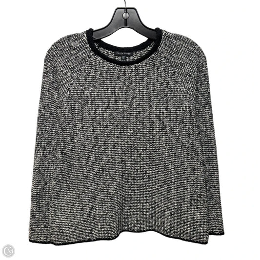 Organic Cotton Blend Sweater By Eileen Fisher In Black & White, Size: Xxs