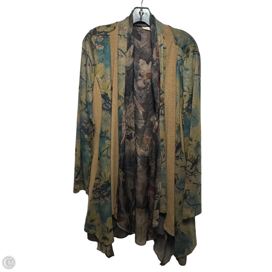 Sweater Cardigan By Soft Surroundings In Floral Print, Size: L