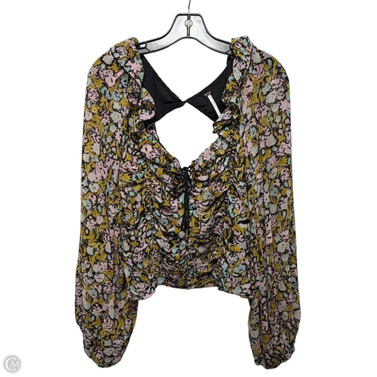 Top Long Sleeve By Free People In Floral Print, Size: L