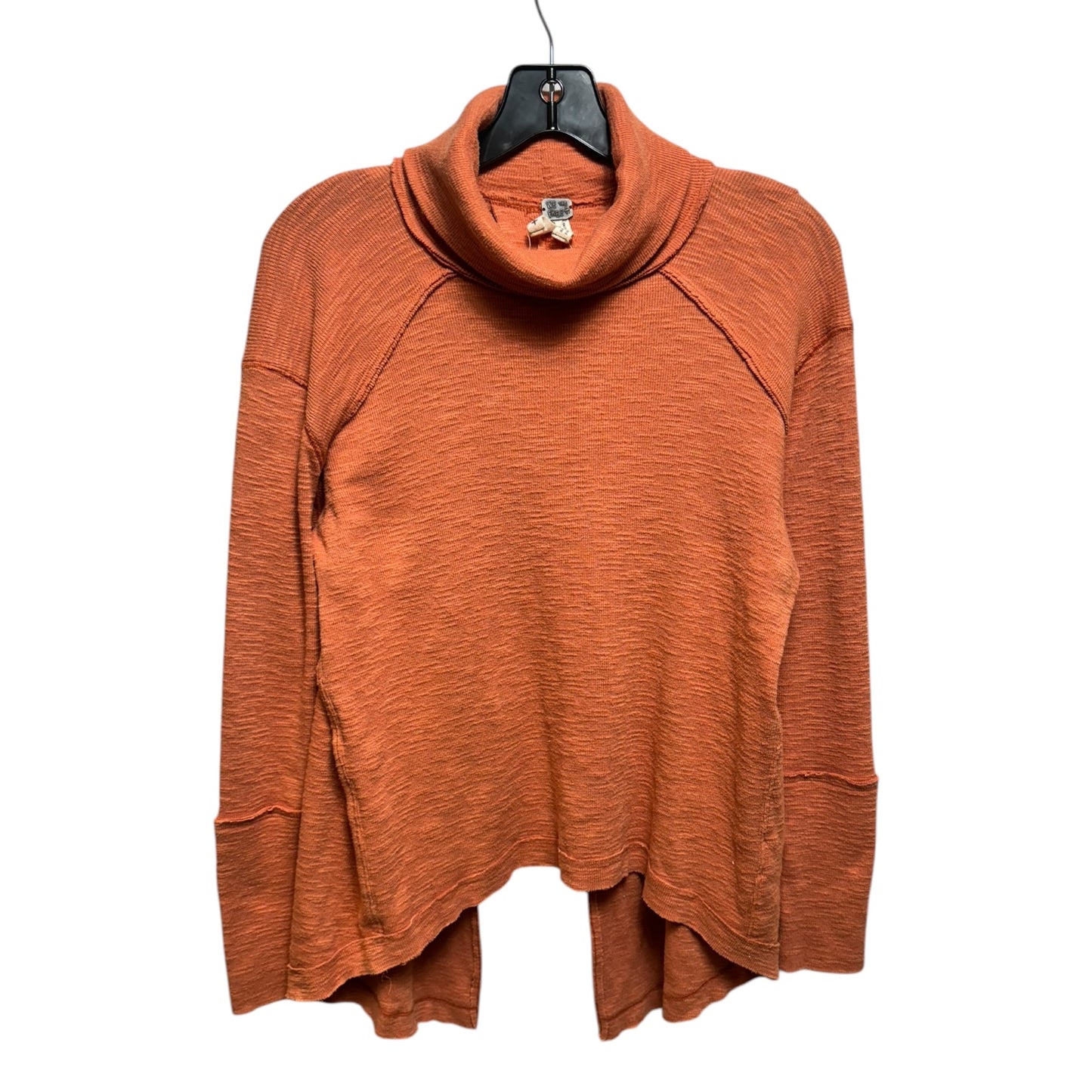 Split Back Top Long Sleeve By Free People In Orange, Size: S