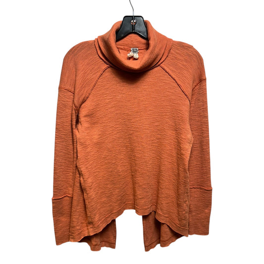 Split Back Top Long Sleeve By Free People In Orange, Size: S