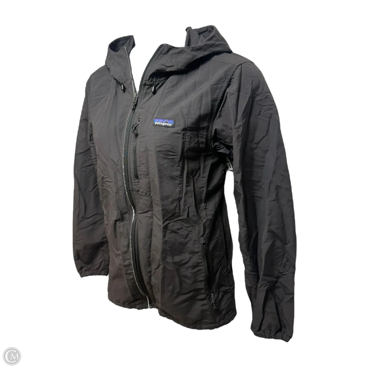 Hooded Jacket Windbreaker By Patagonia In Black, Size: M