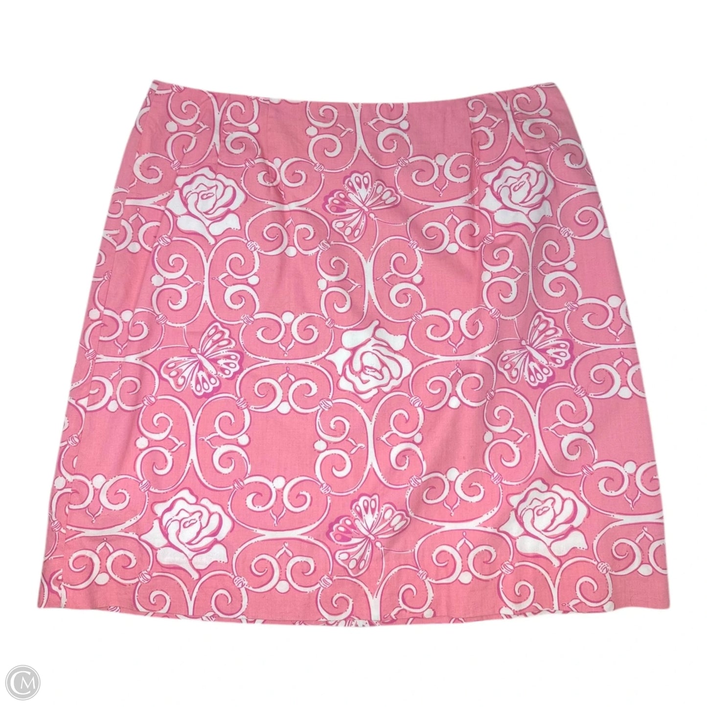 Vintage Skirt Designer By Lilly Pulitzer In Pink & White, Size: 10