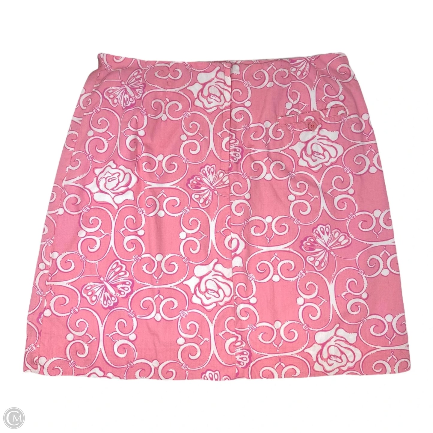 Vintage Skirt Designer By Lilly Pulitzer In Pink & White, Size: 10