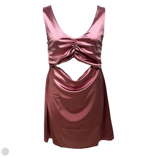 Bodycon Cutout Mini Dress By Torrid In Stretch Satin Mauve, Size: 2x