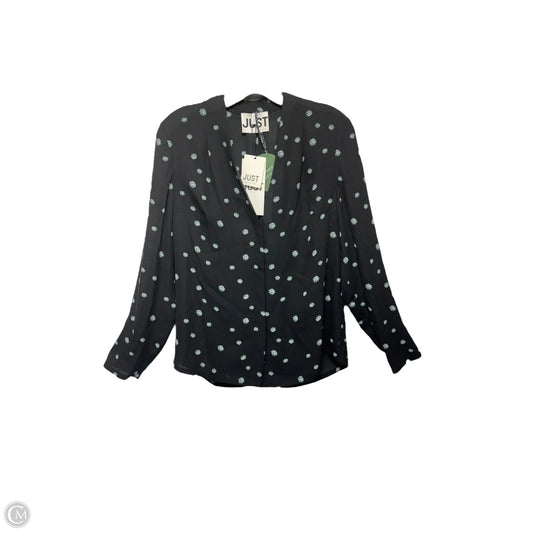 Top Long Sleeve By Just Female In Black & Blue, Size: Medium