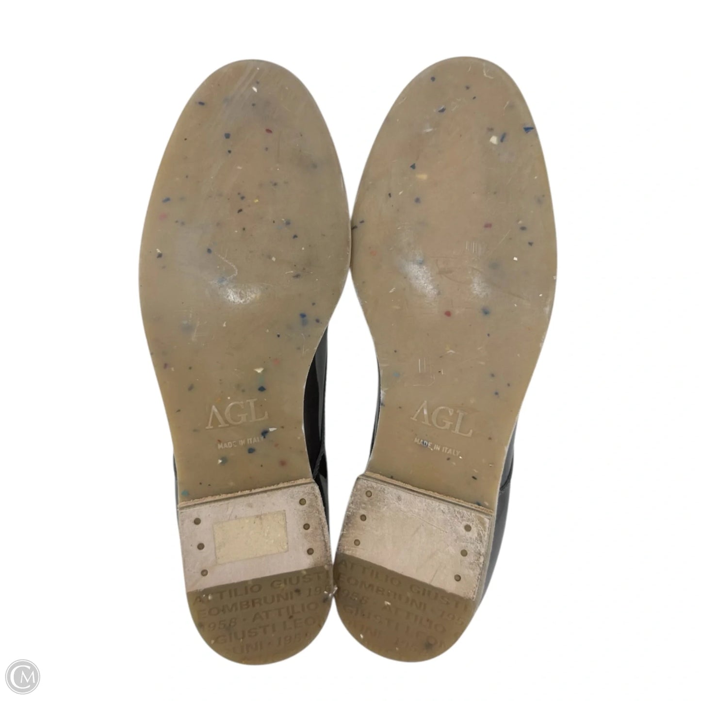 Metallic Patent Oxfords By Agl In Grey, Size: US 6.5/ IT 36.5