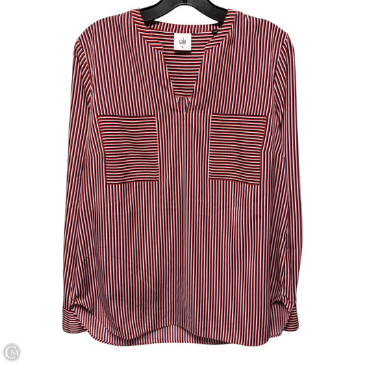 Top Long Sleeve By Cabi In Striped Pattern, Size: M