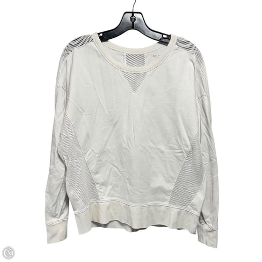 Mesh Trim Athletic Top Long Sleeve Crewneck By Athleta In White, Size: L